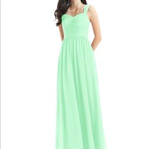 Azazie Zapheira mint green dress